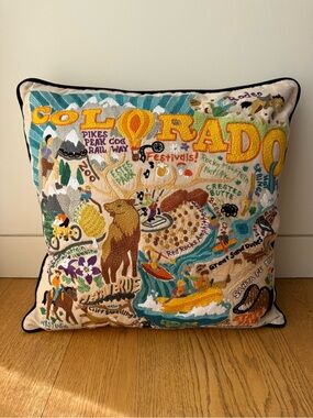 CatStudio Summer Colorado Hand-Embroidered Pillow